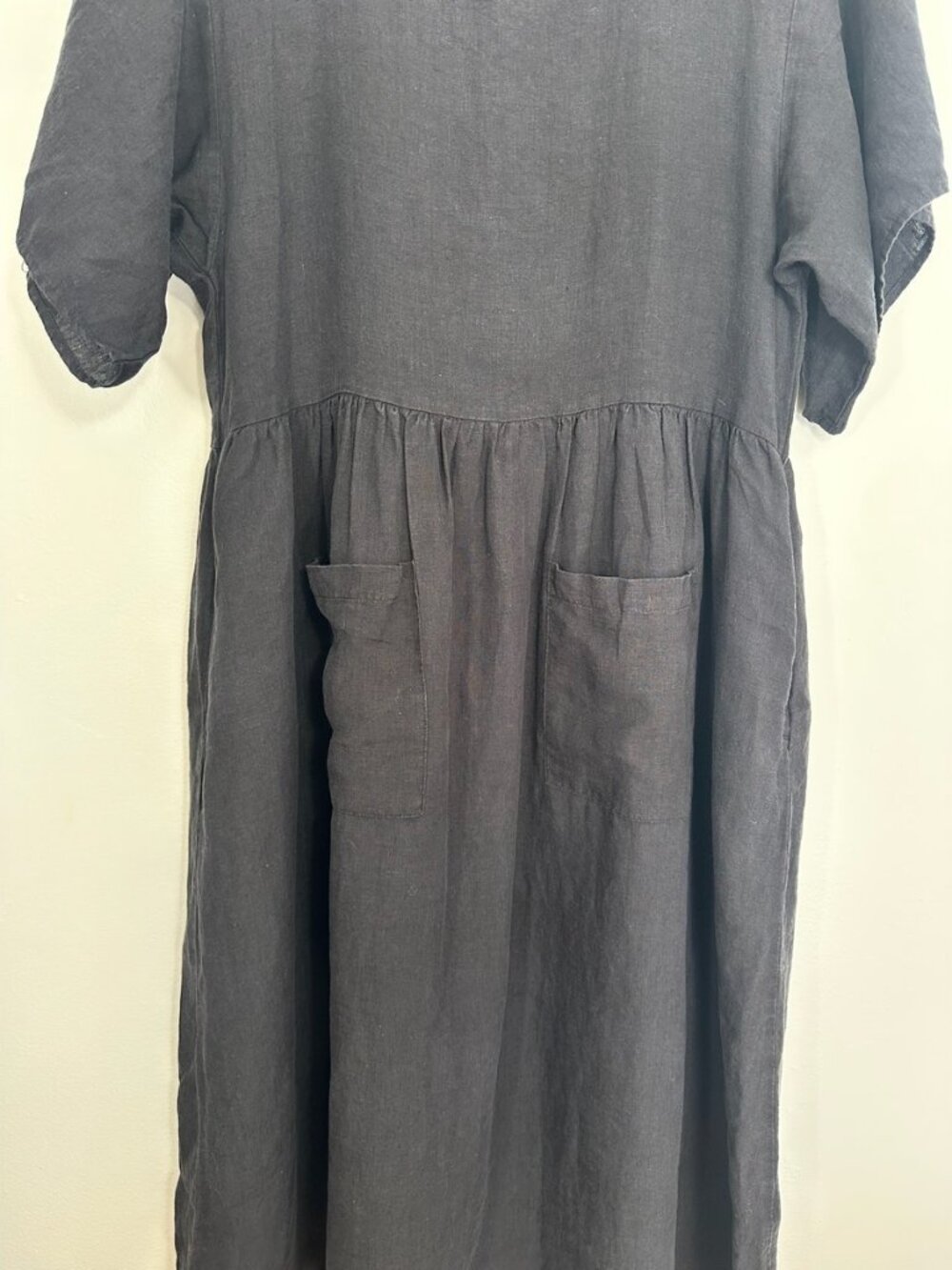 L.F. Markey Black Linen Square-Neck Dress US8 - Picture 4 of 7